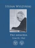 Okładka książki Pro memoria 1962. Tom 9