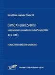 Okładka książki Encyklika papieża Piusa XII DIVINO AFFLANTE SPIRITU Tłumaczenie i skrócony komentarz