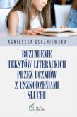 Okładka książki Rozumienie tekstów literackich przez uczniów..