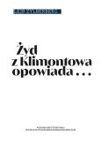 Okładka książki Żyd z Klimontowa opowiada