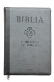 Okładka książki Biblia pierwszego Kościoła szara z paginatorami
