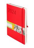 Okładka książki Kalendarz 2024 Impresja B5 czerwony DNS