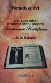 Okładka książki List apostolski w formie motu proprio Summorum...