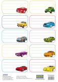 Opakowanie Naklejki na zeszyty. Auta