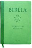 Okładka książki Biblia pierwszego Kościoła z paginat. suwak zieleń