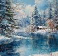 Opakowanie Diamentowa Mozaika Chata nad jeziorem Zima NO-2001711