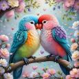 Opakowanie Diamentowa Mozaika Ptaki kolorowe zakochane papużki NO-2000915