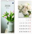 Opakowanie Kalendarz 2026 paskowy 17x41cm Kwiaty