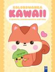 Okładka książki Kolorowanka Kawaii z grubym lakierowanym obrysem. Wiewiórka