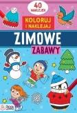 Okładka książki Koloruję i naklejam. Zimowe zabawy - uszkodzone
