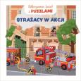 Odkrywam świat z puzzlami. Strażacy w akcji. Autor: Carole Bourset. Dobreksiazki.pl Okładka książki Odkrywam świat z puzzlami. Strażacy w akcji