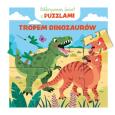 Odkrywam świat z puzzlami. Tropem dinozaurów. Autor: Camille Moreau. Dobreksiazki.pl Okładka książki Odkrywam świat z puzzlami. Tropem dinozaurów