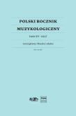 Okładka książki Polski Rocznik Muzykologiczny T.15 2017