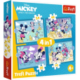 Opakowanie Puzzle 4w1 Zabawne zdarzenia Myszki Miki TREFL