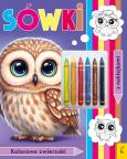 Okładka książki Sówki. Kolorowanka z kredkami